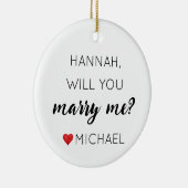 オーダーメイドエンゲージメント パーソナライズされた 私と結婚してくれますか セラミックオーナメント (右)