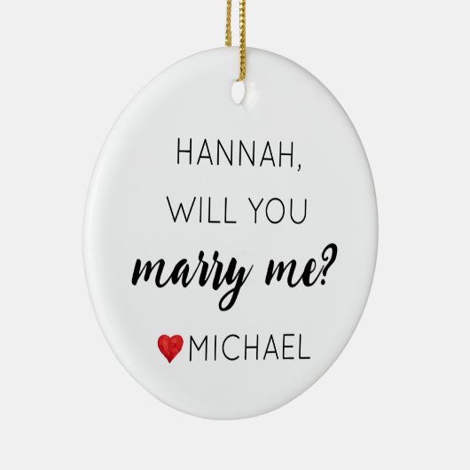 オーダーメイドエンゲージメント パーソナライズされた 私と結婚してくれますか セラミックオーナメント (右)