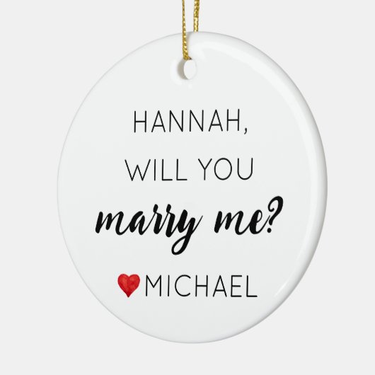オーダーメイドエンゲージメント パーソナライズされた 私と結婚してくれますか セラミックオーナメント (左)