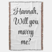 オーダーメイドエンゲージメント パーソナライズド 結婚してくれる？ スローブランケット (正面縦)