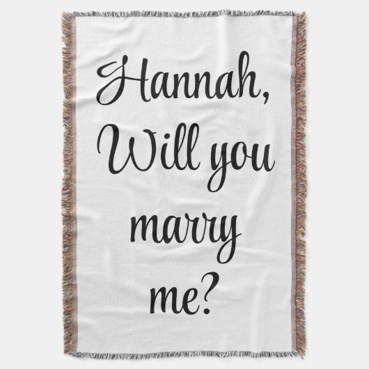 オーダーメイドエンゲージメント パーソナライズド 結婚してくれる？ スローブランケット (正面縦)