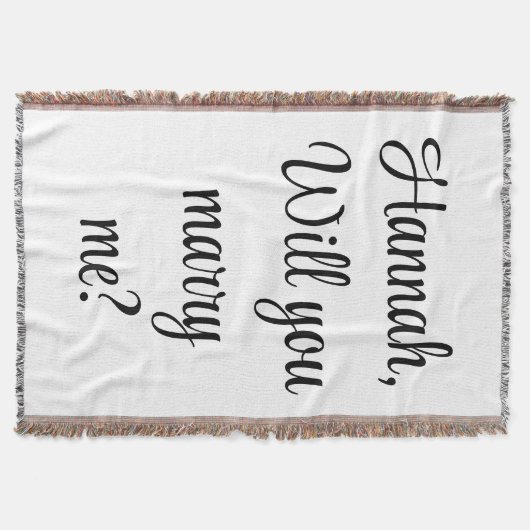 オーダーメイドエンゲージメント パーソナライズド 結婚してくれる？ スローブランケット (正面)