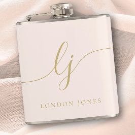 オーダーメイドカリグラフィーピンクゴールドブライズメイド フラスク