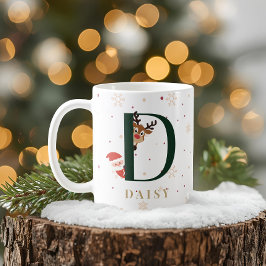オーダーメイドクリスマスイニシャルDマグ コーヒーマグカップ