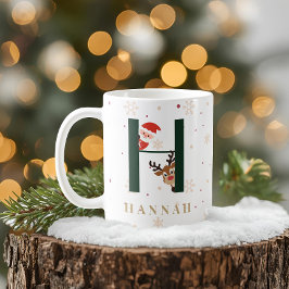 オーダーメイドクリスマスイニシャルHマグ コーヒーマグカップ
