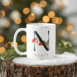 オーダーメイドクリスマスイニシャルNマグ コーヒーマグカップ