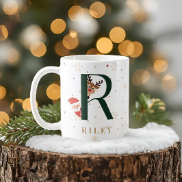 オーダーメイドクリスマスイニシャルRマグカップ コーヒーマグカップ