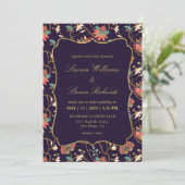 オーダーメイドクリーム カラフルフラワー ウェディング 招待状 (スタンド正面)