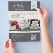 オーダーメイドケーキのモノグラムロゴ グレー フライヤー (手)