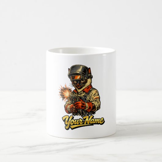 オーダーメイドシャム猫溶接工コーヒーマグ コーヒーマグカップ (中央)