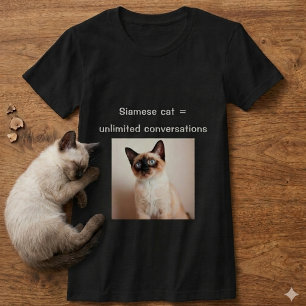 オーダーメイドシャム猫Tシャツ カスタムフォトギフト Tシャツ