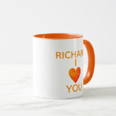 オーダーメイドシンプルな両面デザイン I love You 名前入り マグカップ (正面右)
