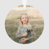 オーダーメイドシンプルな2枚の写真の家族子供の思い出の品 オーナメント (裏面)