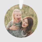 オーダーメイドシンプルな2枚の写真の家族子供の思い出の品 オーナメント (正面)