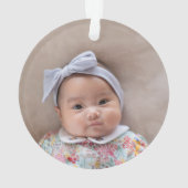オーダーメイドシンプルな2枚の写真の新生児ベビー記念品 オーナメント (裏面)