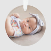 オーダーメイドシンプルな2枚の写真の新生児ベビー記念品 オーナメント (正面)