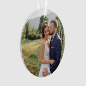 オーダーメイドシンプルな2枚の写真の結婚記念品 オーナメント (正面)