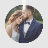 オーダーメイドシンプルな2枚の写真の結婚記念品 オーナメント (裏面)