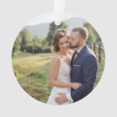 オーダーメイドシンプルな2枚の写真の結婚記念品 オーナメント (正面)