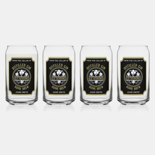 オーダーメイドジン瓶 ガラス缶 (正面)