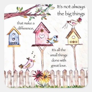 オーダーメイドステッカー 鳥小屋の絵画 スクエアシール