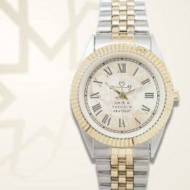 オーダーメイドツートン カップルハートライン 腕時計