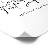 オーダーメイドテキストカリグラフィー モダンエレガントサイン ポスター (角)