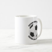 オーダーメイドテキスト サッカー 11オンス マグカップ (正面右)