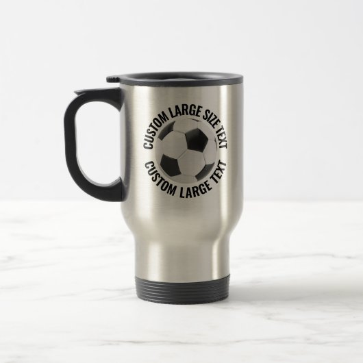 オーダーメイドテキスト 15oz. サッカー マグカップ (左)