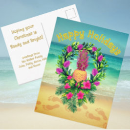オーダーメイドトロピカルクリスマスパイナップル ポストカード
