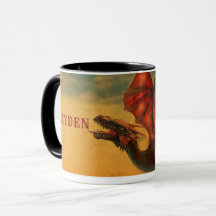 オーダーメイドドラゴン 陶器コーヒーマグ