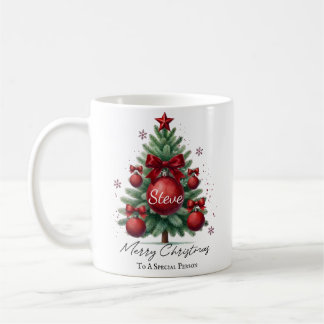 オーダーメイドネームクリスマスツリー高級ギフト コーヒーマグカップ