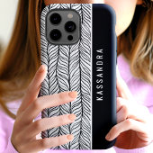 オーダーメイドネーム入り 黒白ヘリンボーン Case-Mate iPhoneケース