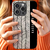 オーダーメイドネーム入り 黒白ヘリンボーン Case-Mate iPhoneケース