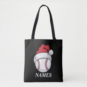オーダーメイドネーム クリスマス 野球 サンタハット トートバッグ