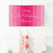 オーダーメイドネーム 70歳の誕生日ピンクストライプ 横断幕 (インサイチュ)