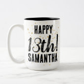 オーダーメイドハッピーバースデーマグカップ 女性とティーンへのギフト ツートーンマグカップ (左)