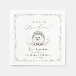 オーダーメイドハリネズミの結婚記念ペットのお守り 動物好き スタンダードカクテルナプキン