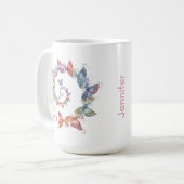 オーダーメイドバタフライ スワール 陶器マグカップ コーヒーマグカップ (正面左)
