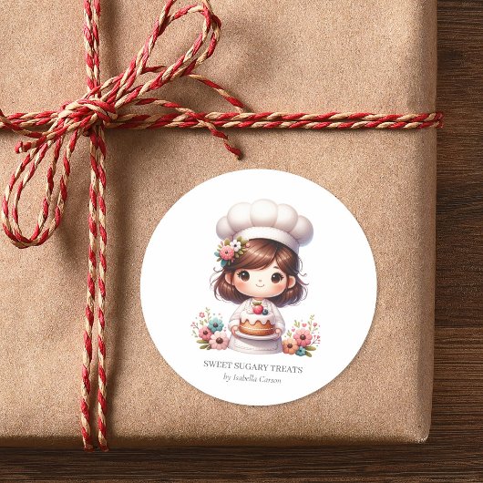 オーダーメイドパン屋のビジネスステッカー ラウンドシール