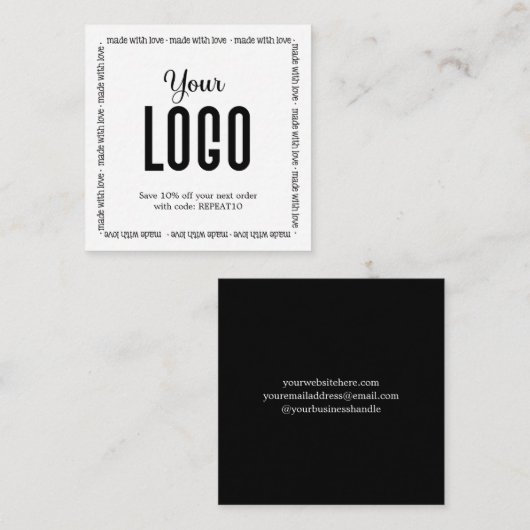 オーダーメイドパーソナライズされたラブオーダー スクエア名刺 (正面/裏面)
