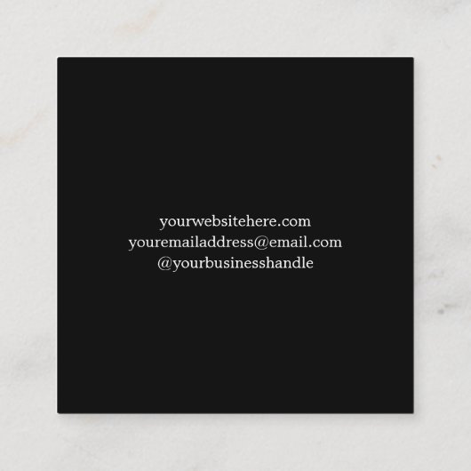 オーダーメイドパーソナライズされたラブオーダー スクエア名刺 (裏面)