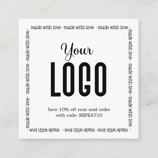 オーダーメイドパーソナライズされたラブオーダー スクエア名刺 (正面)
