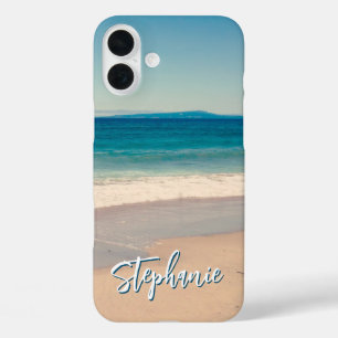 オーダーメイドビーチフォト・オーシャンブルー iPhone 16 PLUSケース
