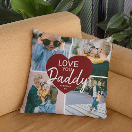 オーダーメイドフォトコラージュハートデザインLove You Daddy クッション