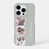 オーダーメイドフォトコラージュ サージブルーグリーン iPhoneケース (裏面)