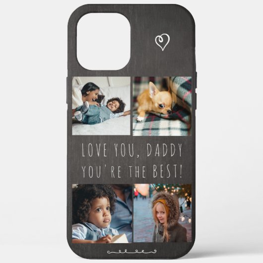 オーダーメイドフォトコラージュ Love you Daddy 文字 Case-Mate iPhoneケース (裏面)