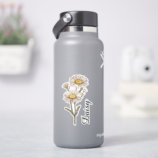 オーダーメイドフラワーの名前 カスタムボタニカル シール (HydroFlask)
