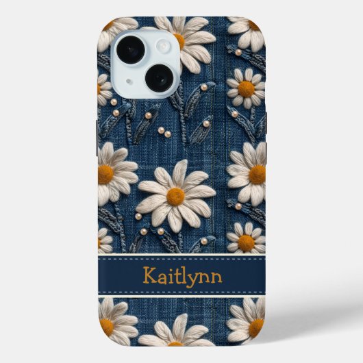 オーダーメイドフラワーステッチの刺繍入りスマホケース Case-Mate iPhoneケース (裏面)
