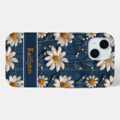 オーダーメイドフラワーステッチの刺繍入りスマホケース Case-Mate iPhoneケース (裏面 (横))